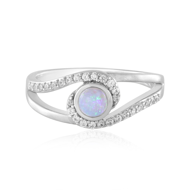 Australischer Opal-Silberring