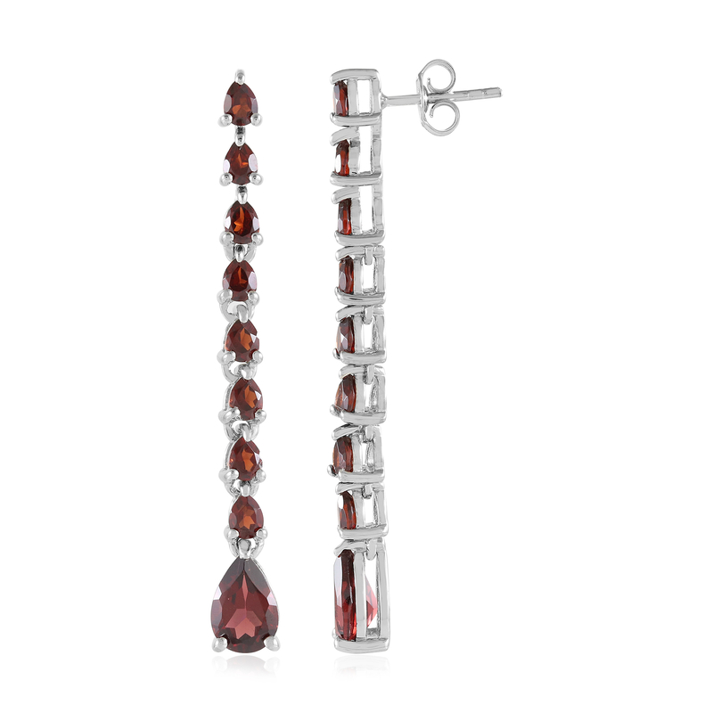 Mosambik-Granat-Silberohrringe