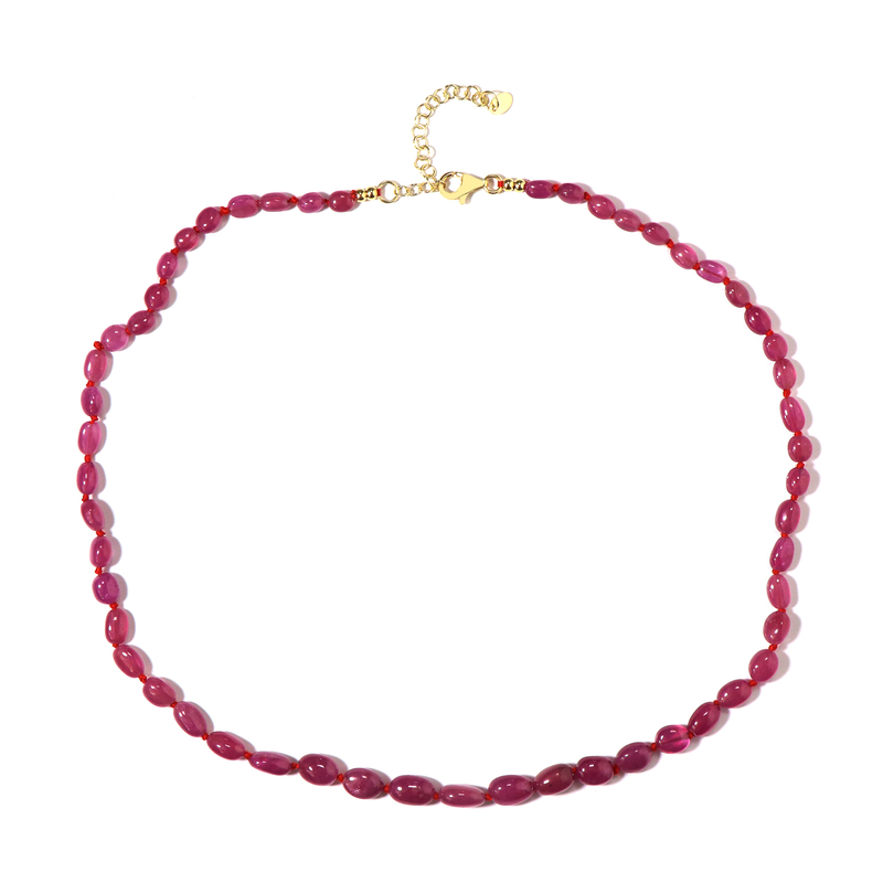 Pinkfarbener Madagaskar-Saphir-Silberhalskette (Adela Silber)