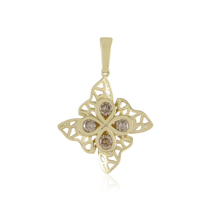 I2 Champagner-Brillant-Goldanhänger (Ornaments by de Melo)