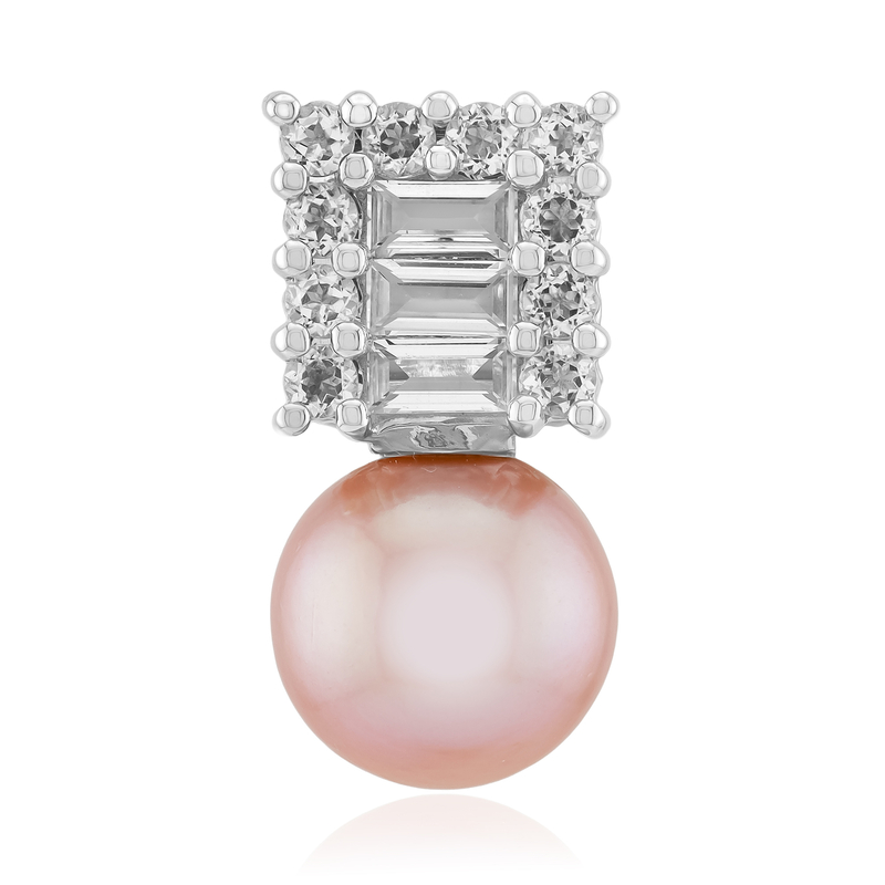 Purpurfarbene Ming-Perlen-Silberanhänger (TPC)