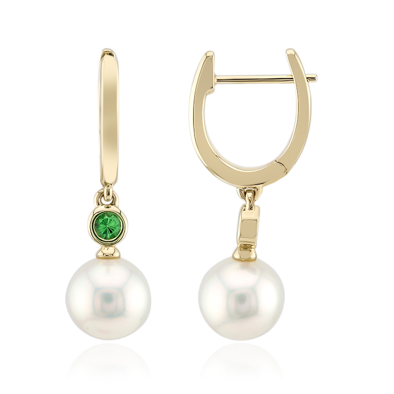 Weiße Südseeperlen-Goldohrringe (Michelle Albala)