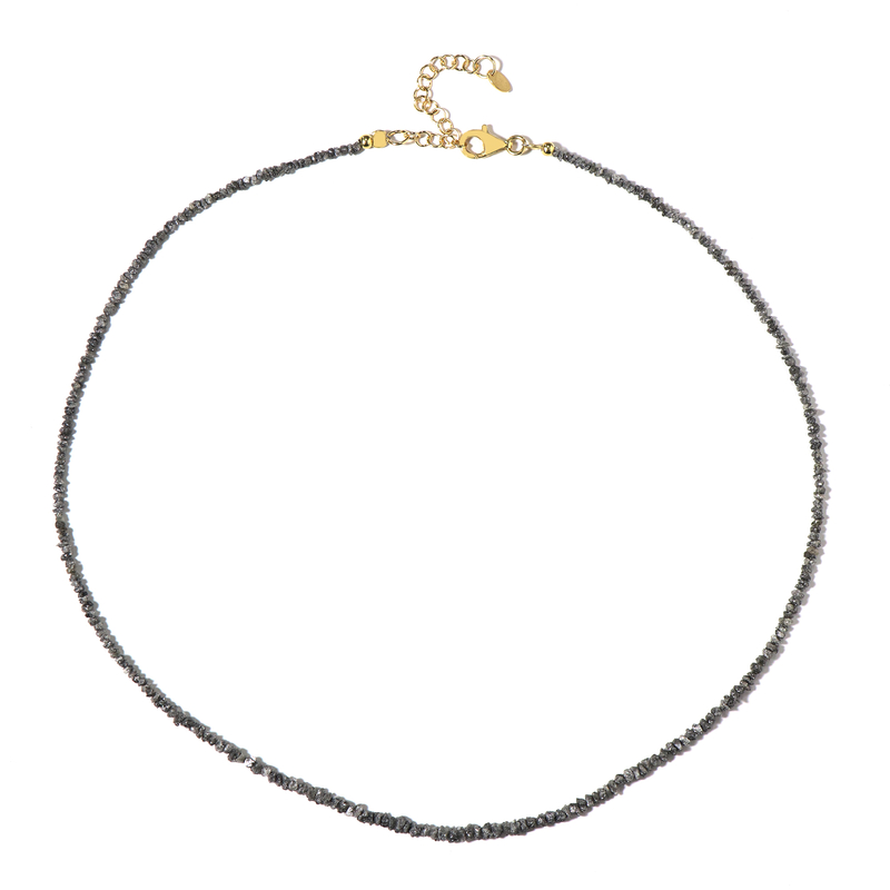 Silberfarbener Diamant-Silberhalskette