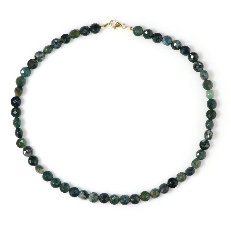 Moosachat-Silberhalskette Moosachat-Silberhalskette