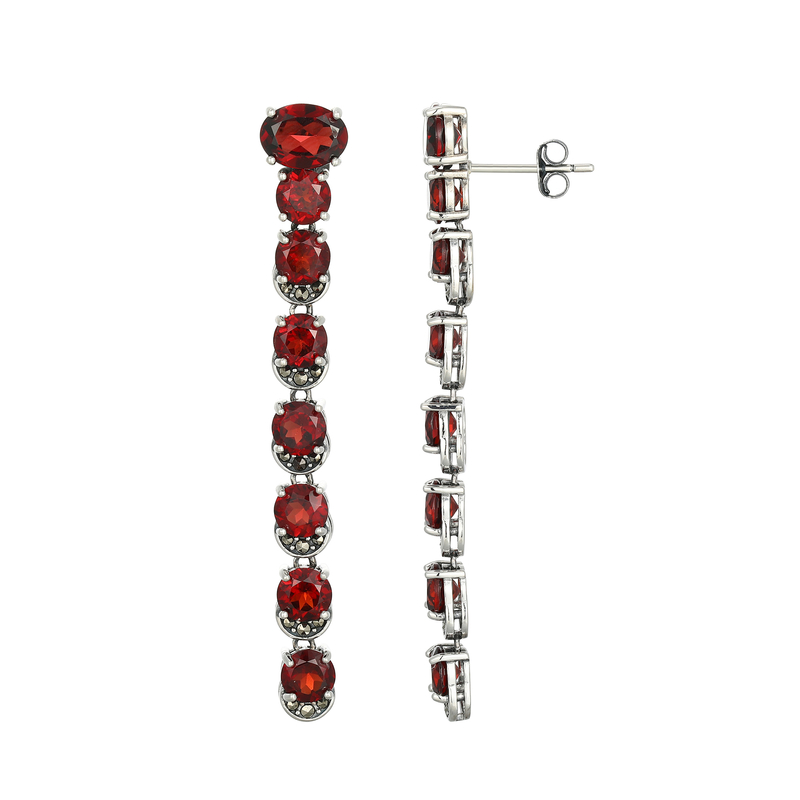 Mosambik-Granat-Silberohrringe