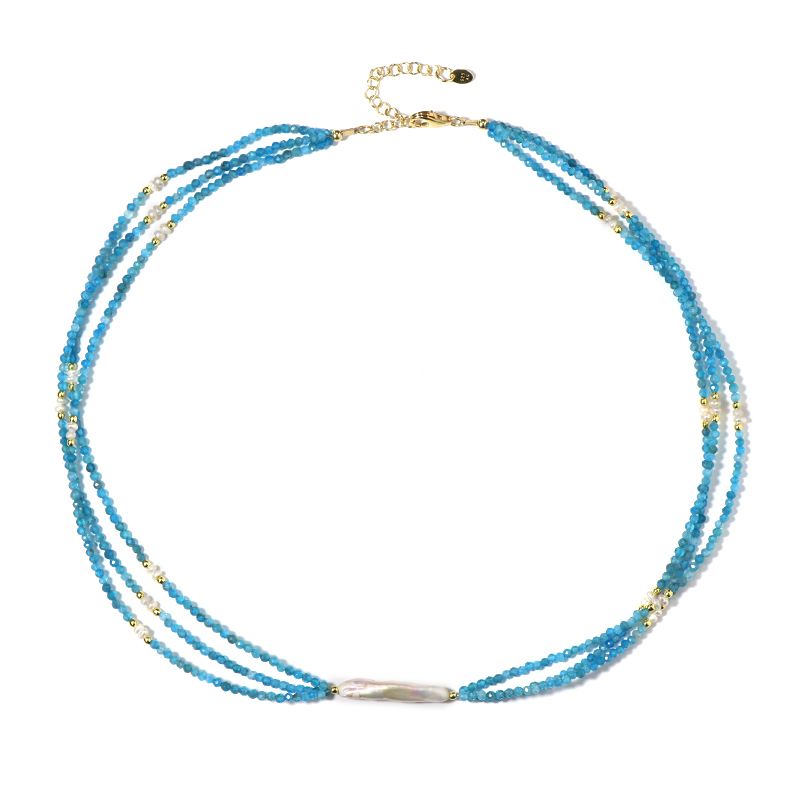 Edelstein-Silberhalskette (Riya)