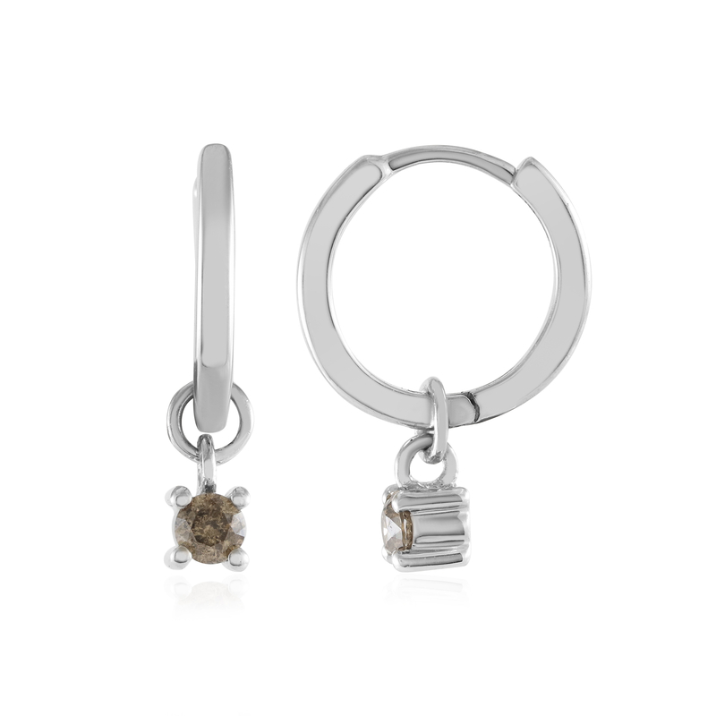 I2 Champagner-Brillant-Silberohrringe