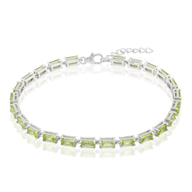 Burmesischer Peridot-Silberarmband
