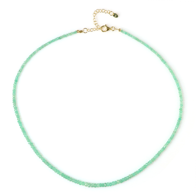 Kolumbianischer Smaragd-Silberhalskette Kolumbianischer Smaragd-Silberhalskette