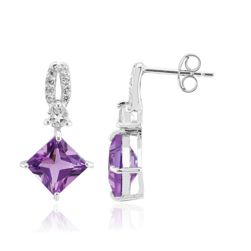 Amethyst-Silberohrringe