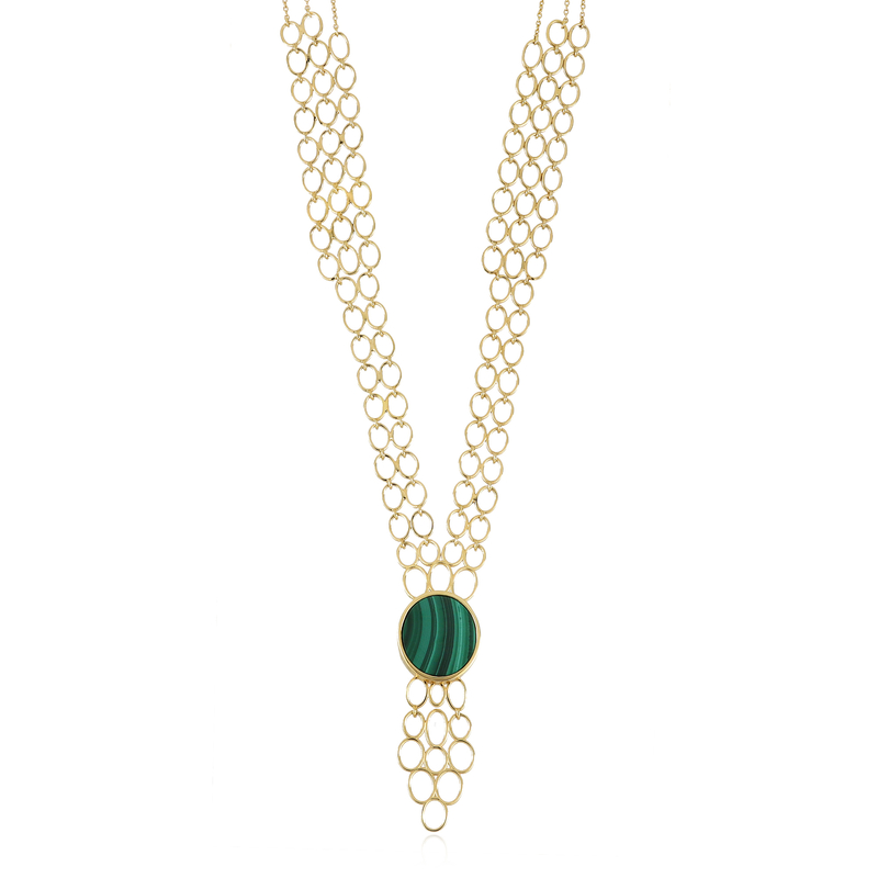 Malachit-Silbercollier (Ornaments by de Melo)