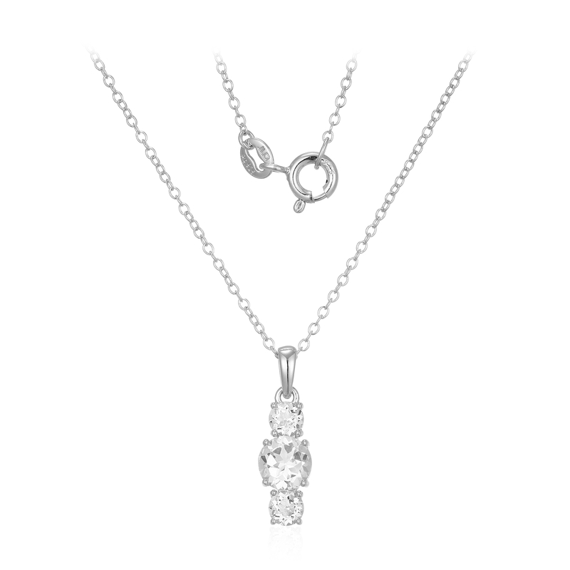 Weißer Topas-Silberhalskette