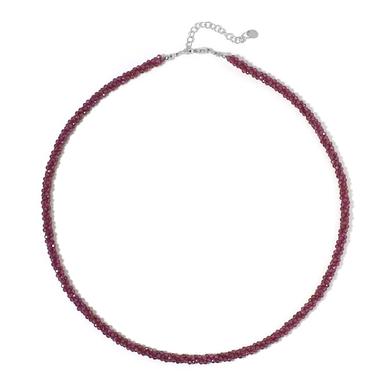 Magenta-Granat-Silberhalskette