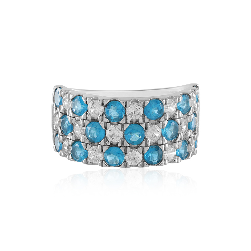 Neonblauer Apatit-Silberring Neonblauer Apatit-Silberring