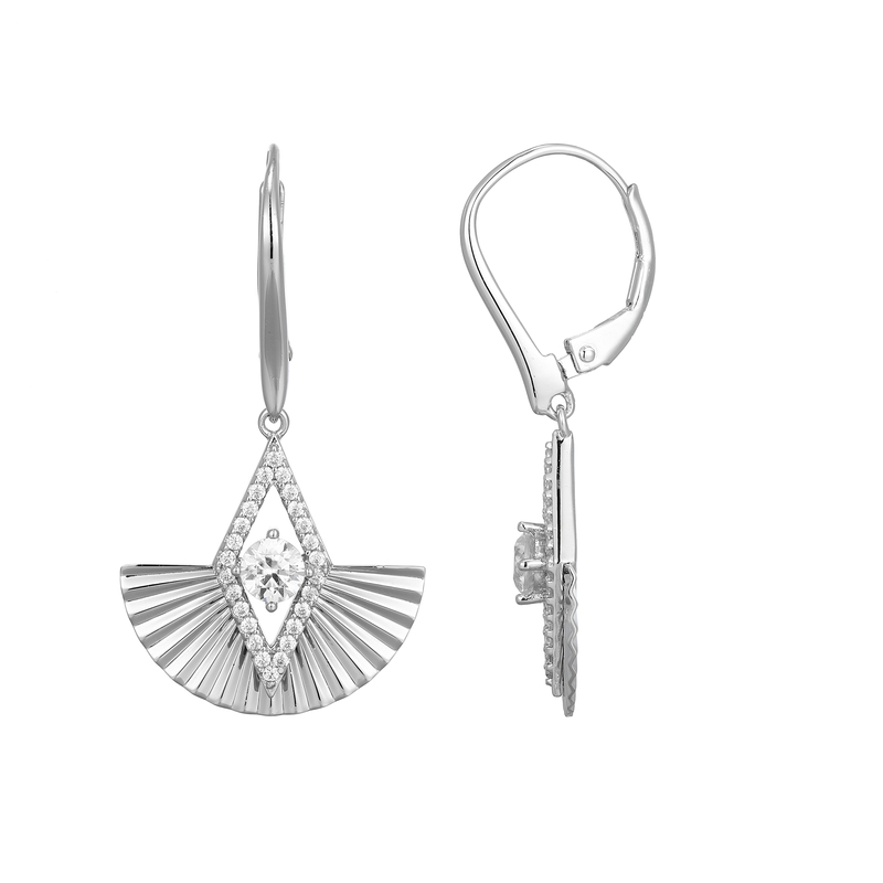 Zirkon-Silberohrringe