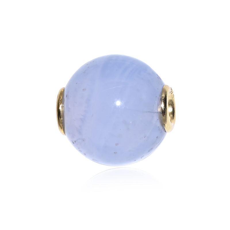 Blauer Chalzedon-Silberanhänger (MONOSONO COLLECTION)