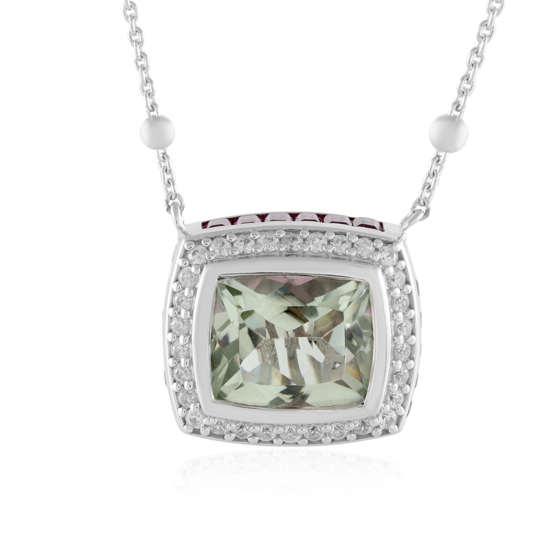 Grüner Amethyst-Silbercollier (Dallas Prince Designs) Grüner Amethyst-Silbercollier (Dallas Prince Designs)