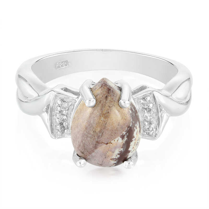 Sonora-Dendriten-Jaspis-Silberring