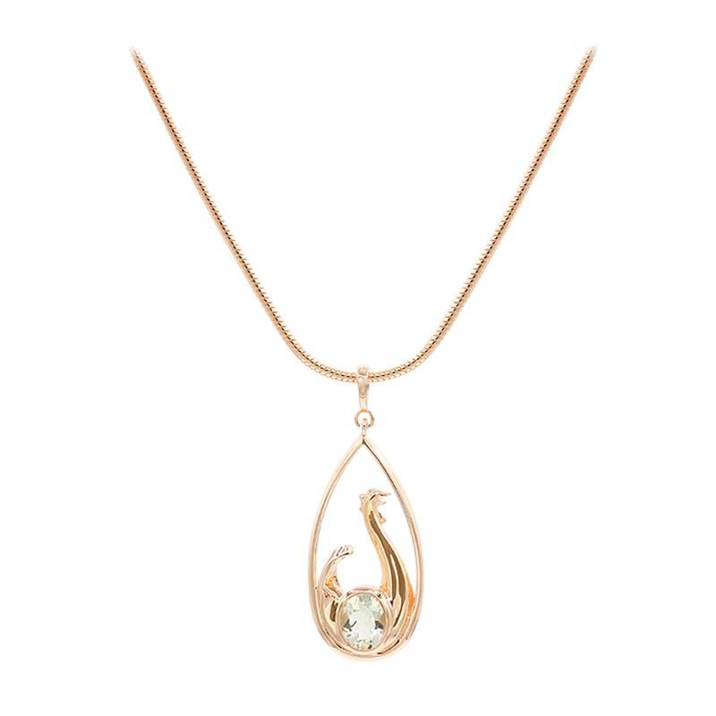 Grüner Amethyst-Silberhalskette Grüner Amethyst-Silberhalskette