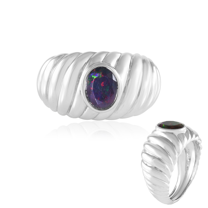 Mezezo-Opal-Silberring (MONOSONO COLLECTION)