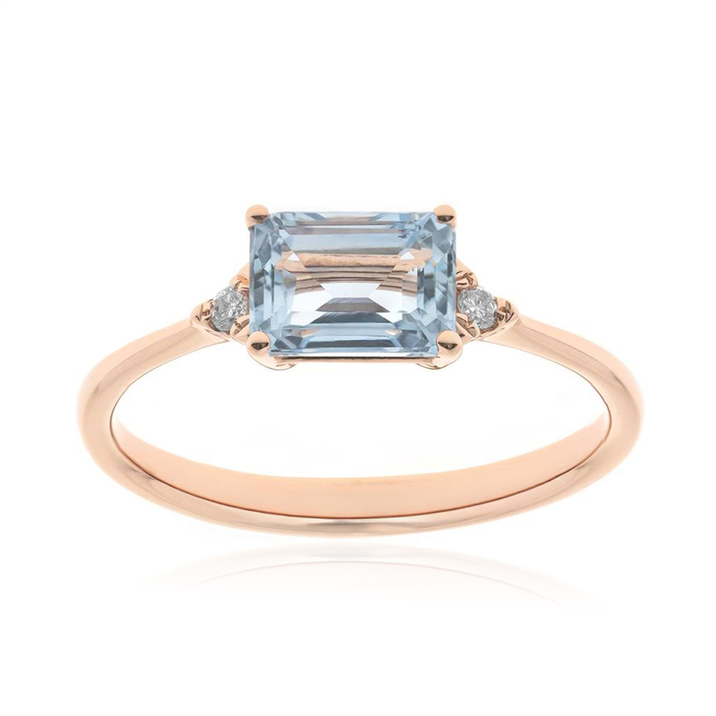 AAA-Brasilianischer Aquamarin-Goldring
