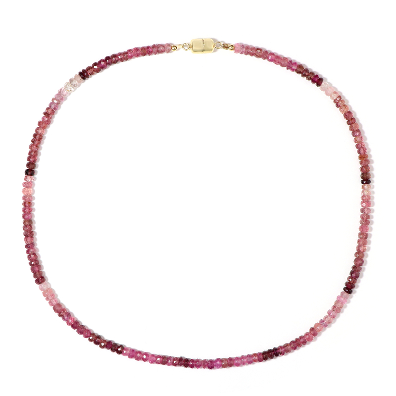 Pinkfarbener Turmalin-Silberhalskette (Adela Silber)