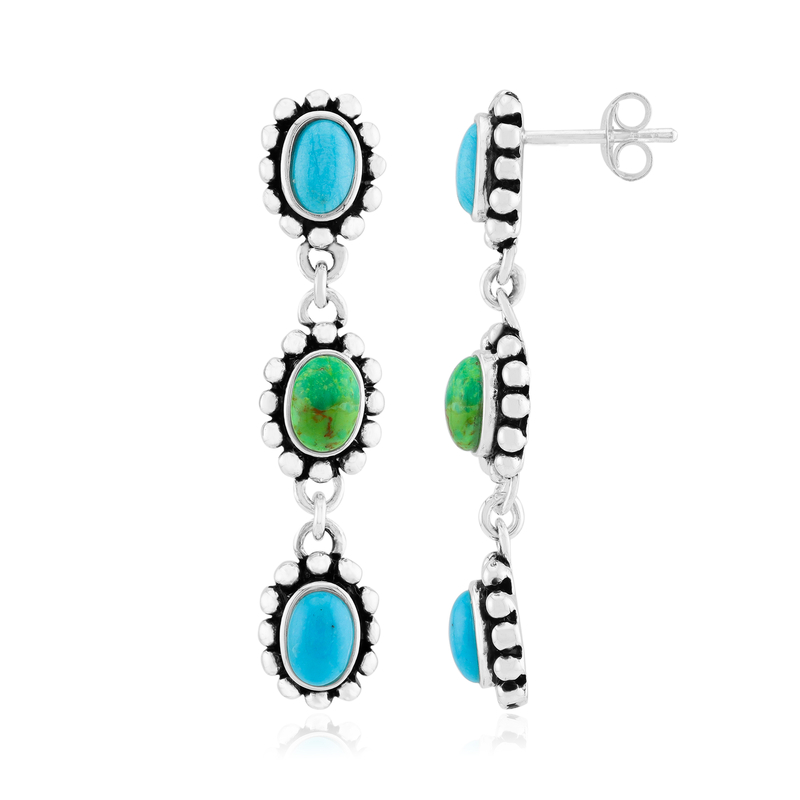 Kingman Mohave-Türkis-Silberohrringe (Jones Lee)