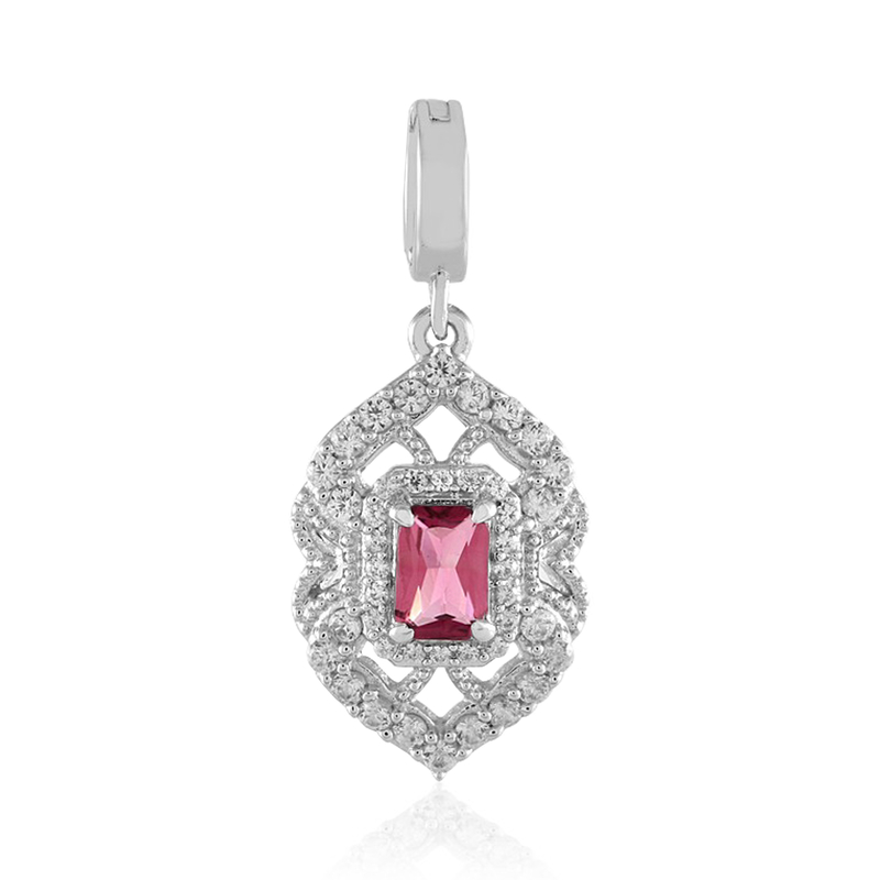 Nigerianischer Pinkfarbener Turmalin-Silberanhänger Nigerianischer Pinkfarbener Turmalin-Silberanhänger