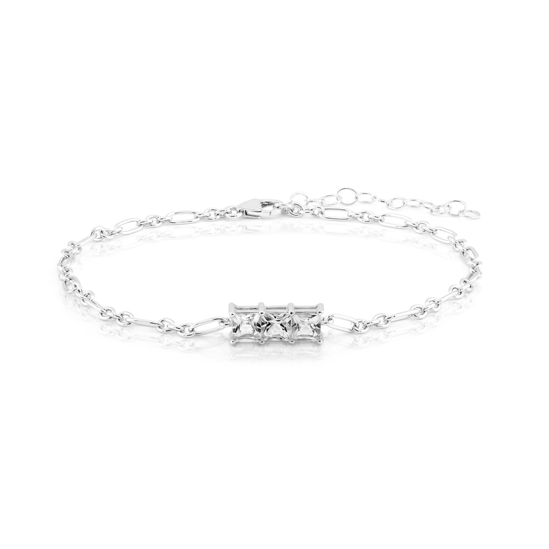 Weißer Topas-Silberarmband