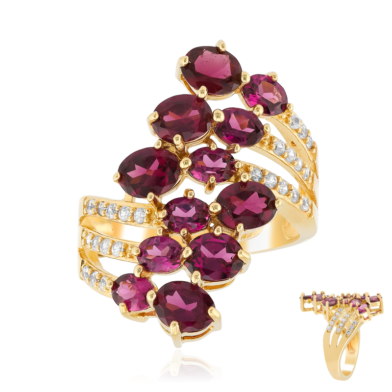 Rhodolith-Silberring