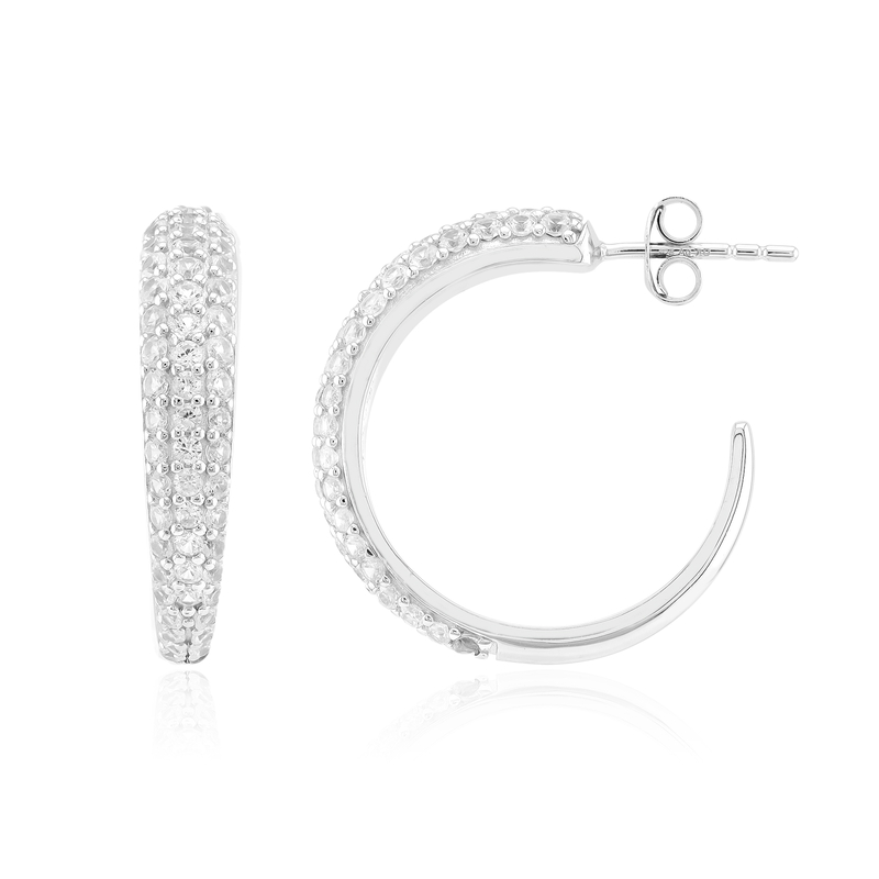 Zirkon-Silberohrringe