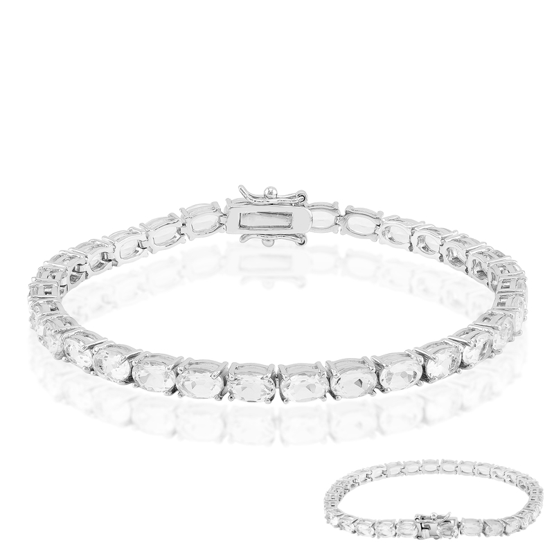 Weißer Topas-Silberarmband