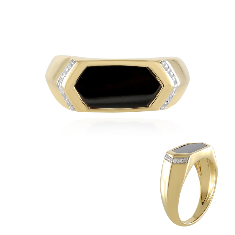 Schwarzer Spinell-Silberring