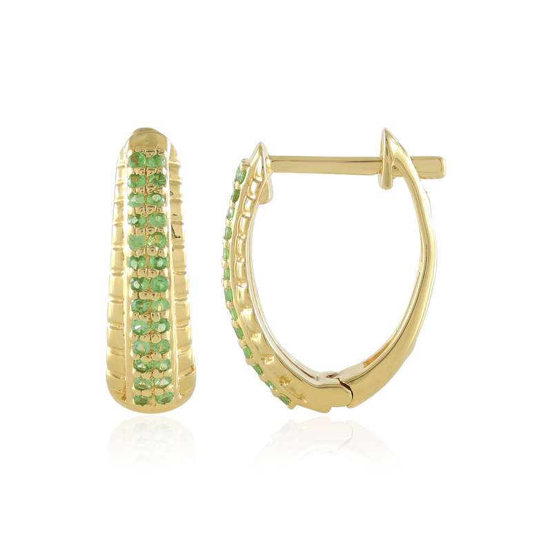 Tansania-Tsavorit-Silberohrringe Tansania-Tsavorit-Silberohrringe