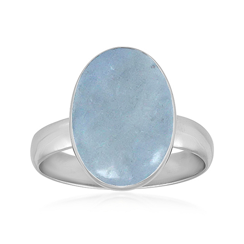 Brasilianischer Aquamarin-Silberring (Bali Barong)