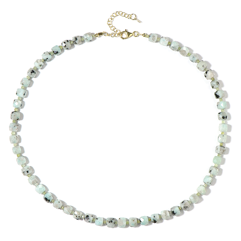 Kiwi-Jaspis-Silberhalskette