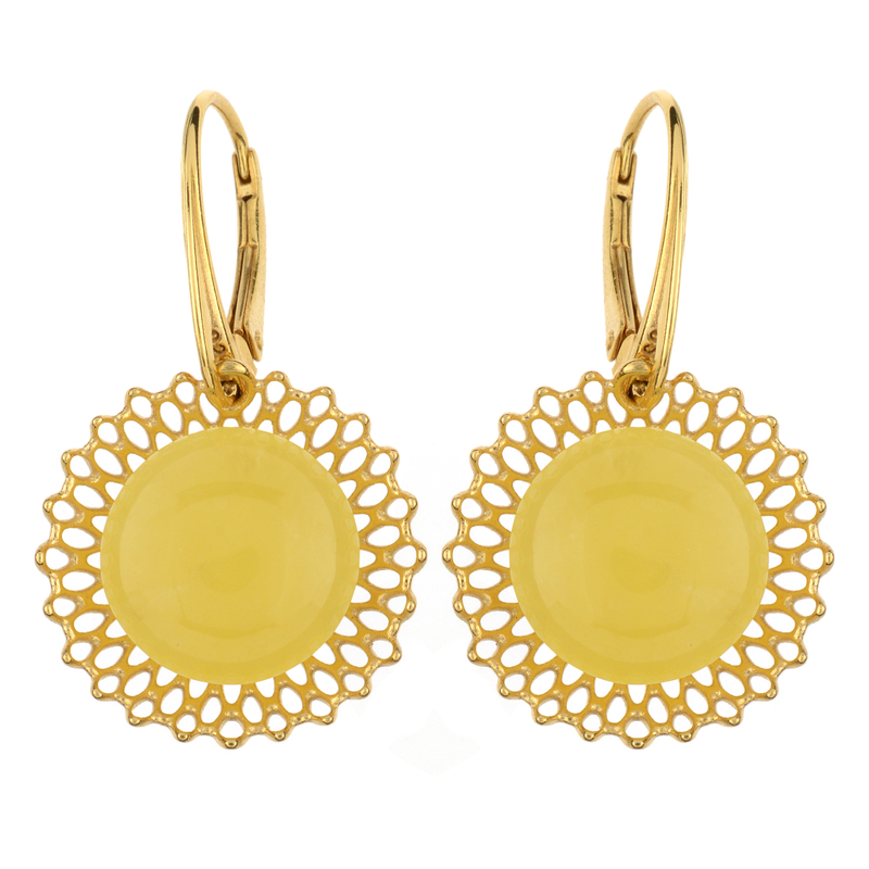 Baltischer Milky-Bernstein-Silberohrringe (dagen)