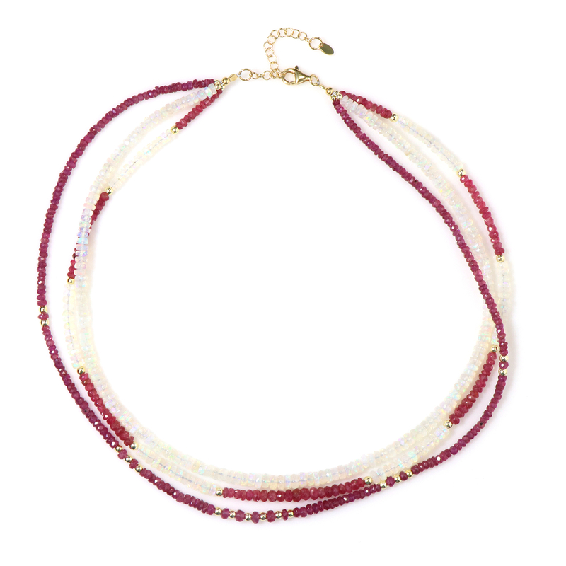 Edelstein-Silberhalskette (Riya)