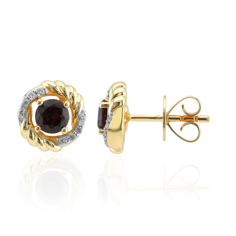 Songea-Rubin-Goldohrringe Songea-Rubin-Goldohrringe