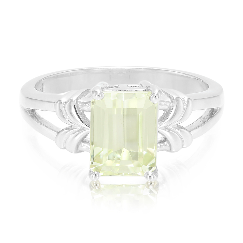 Kanariengelber Kunzit-Silberring