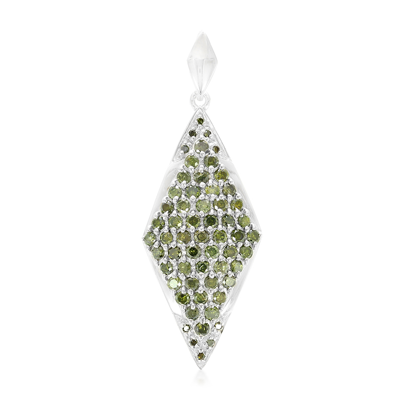 Fancy-Diamant-Silberanhänger