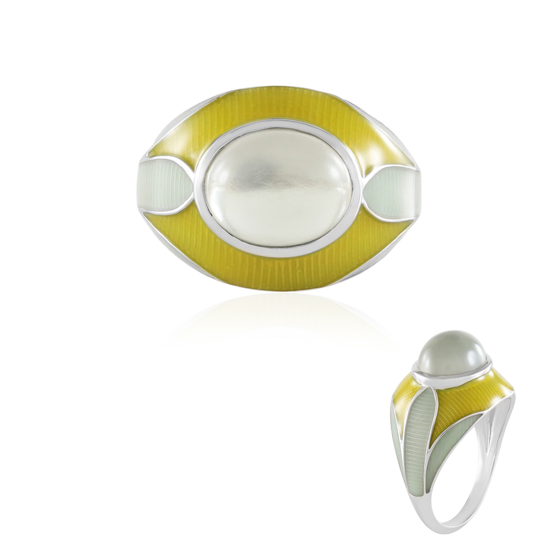 Grüner Mondstein-Silberring (Adela Silber)