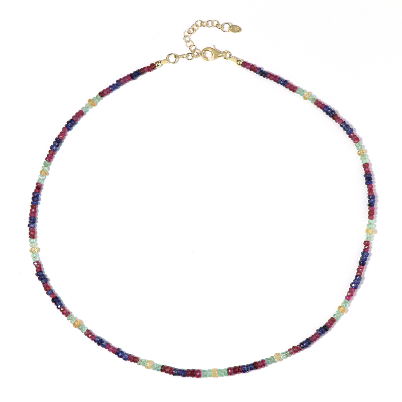 Edelstein-Silberhalskette