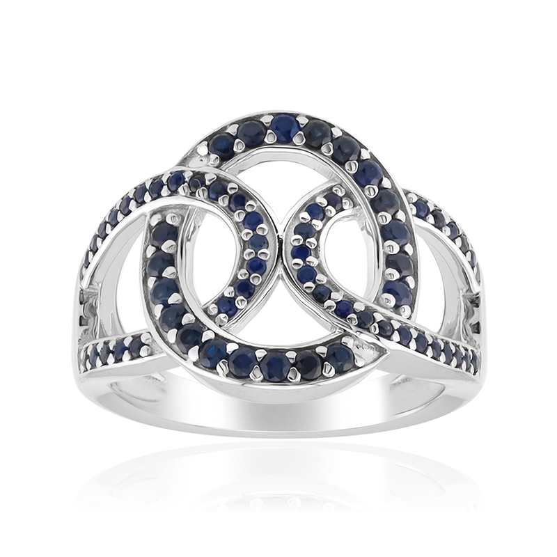 Blauer Saphir-Silberring Blauer Saphir-Silberring