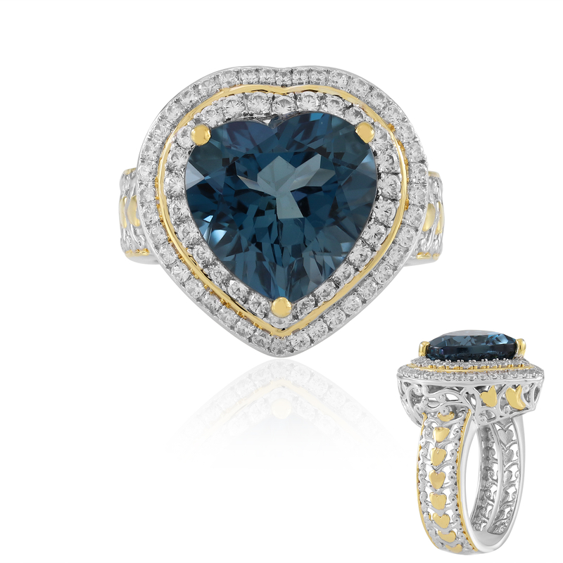 Londonblauer Topas-Silberring (Gems en Vogue)