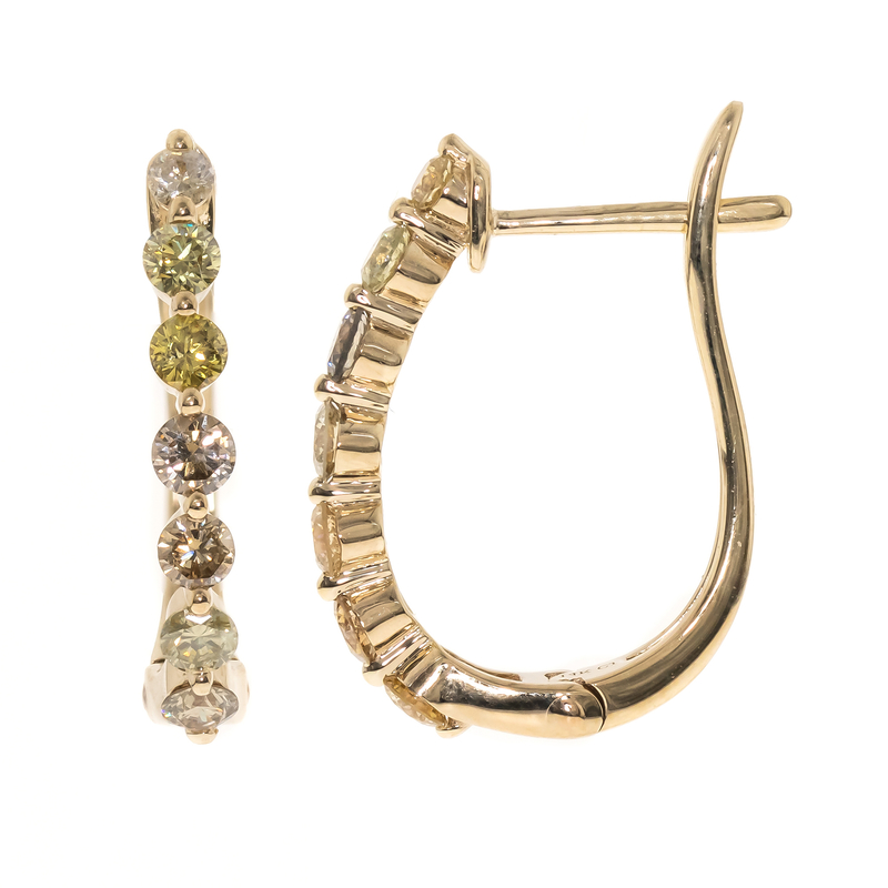SI2 Fancy-Brillant-Goldohrringe (CIRARI)
