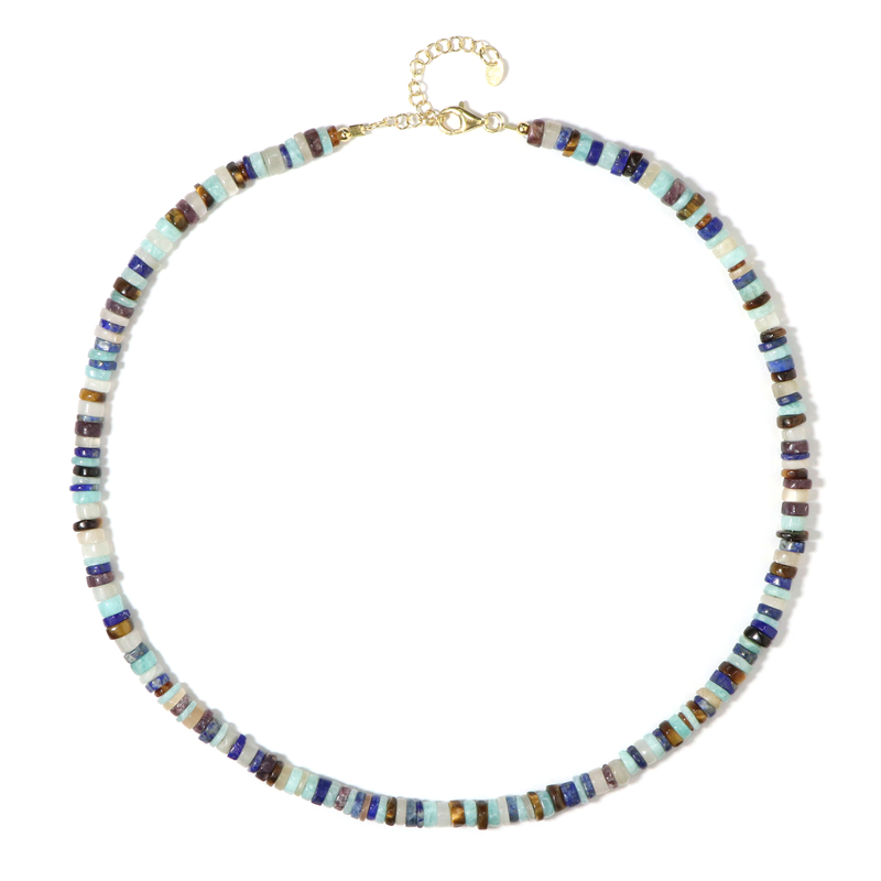 Edelstein-Silberhalskette