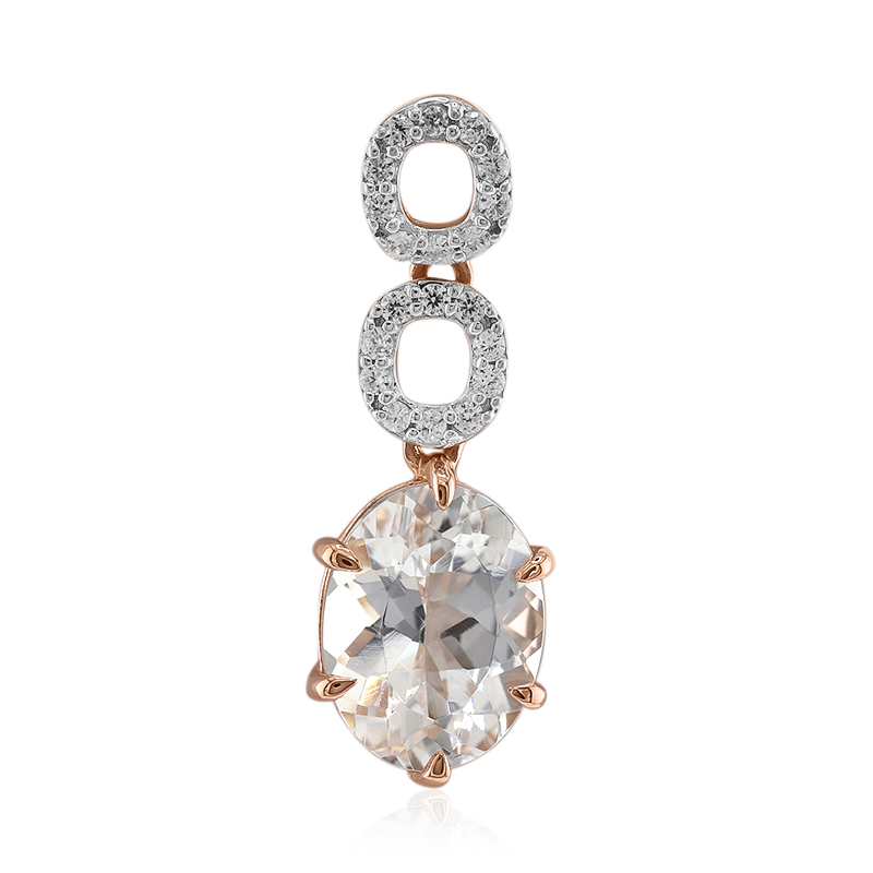 Mexikanischer Pinkfarbener Danburit-Goldanhänger Mexikanischer Pinkfarbener Danburit-Goldanhänger