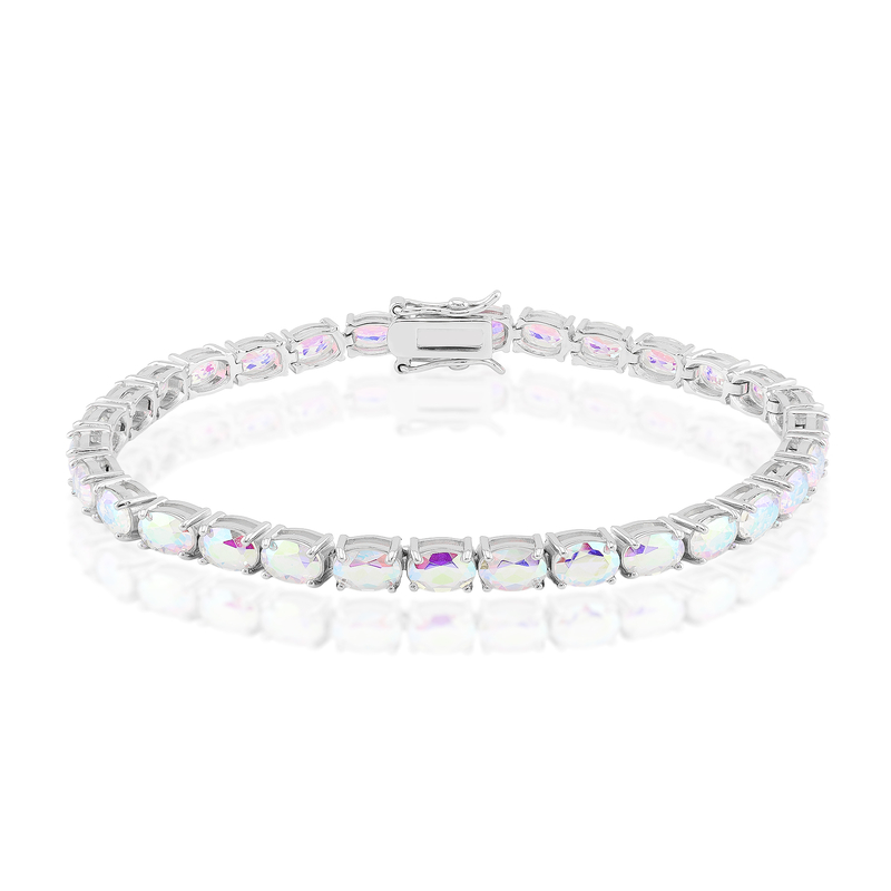 Mondlicht-Quarz-Silberarmband