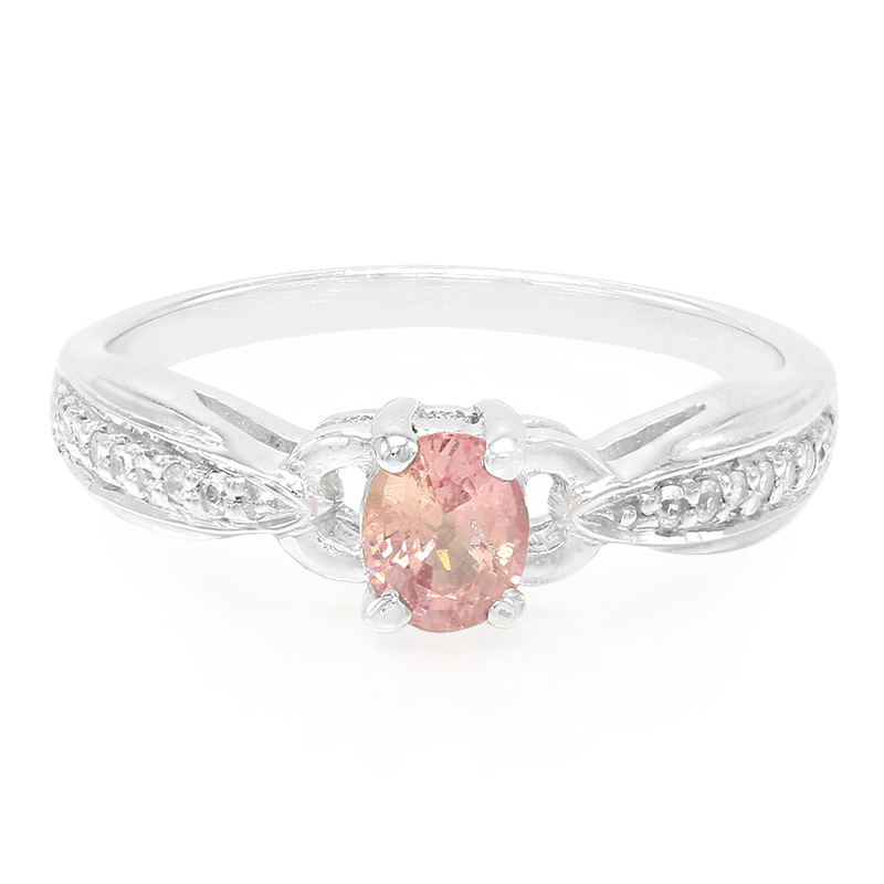Padparadscha-Saphir-Silberring Padparadscha-Saphir-Silberring